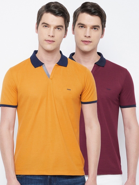 

Adobe Men Multicoloured 2 Polo Collar Applique T-shirt, Multi