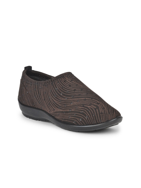 

Liberty Women Brown Woven Design Slip-On Sneakers