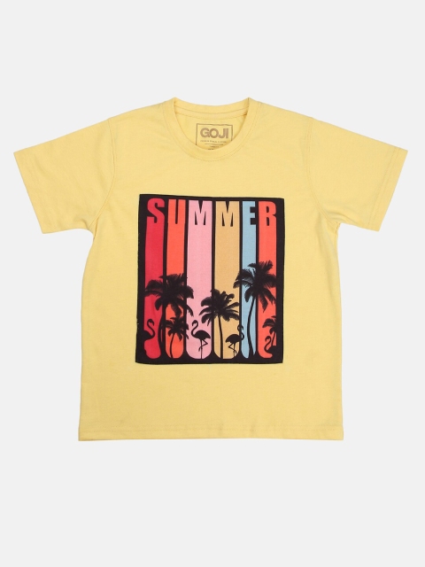 

GOJI Kids Yellow Printed T-shirt