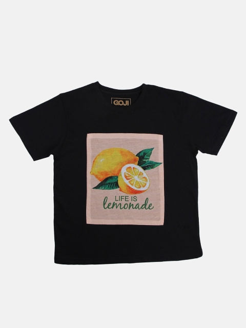 

GOJI Kids Black Printed T-shirt