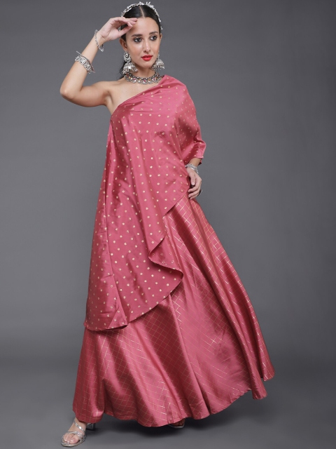 

saubhagya Pink Ready to Wear Lehenga &