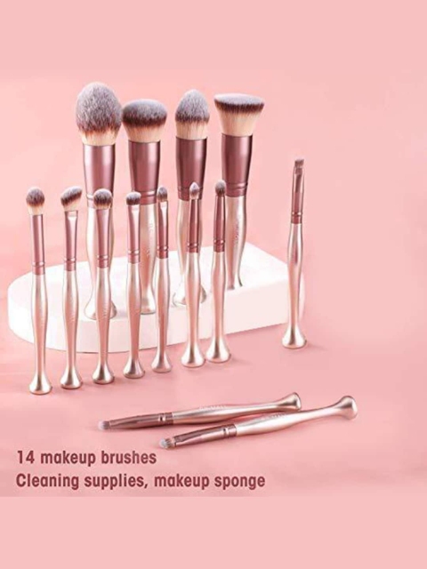 

BS MALL Women Set Of 14 Standing Makeup Brushes, Rose gold