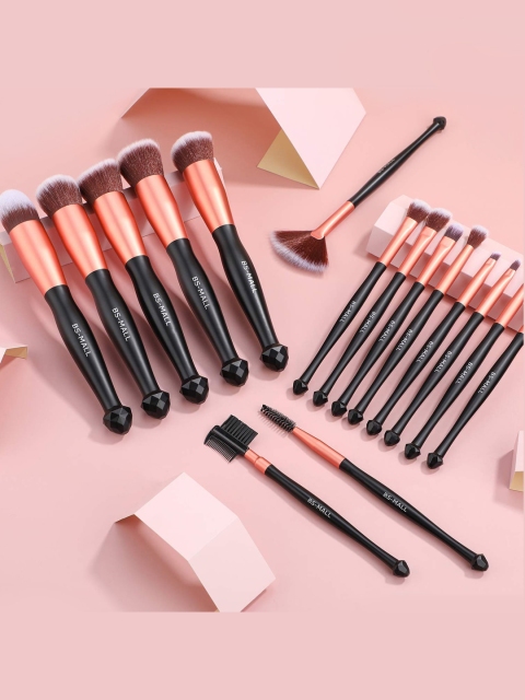 

BS MALL Set Of 16 Bristle Makeup Brushes- Rose Golden, Copper