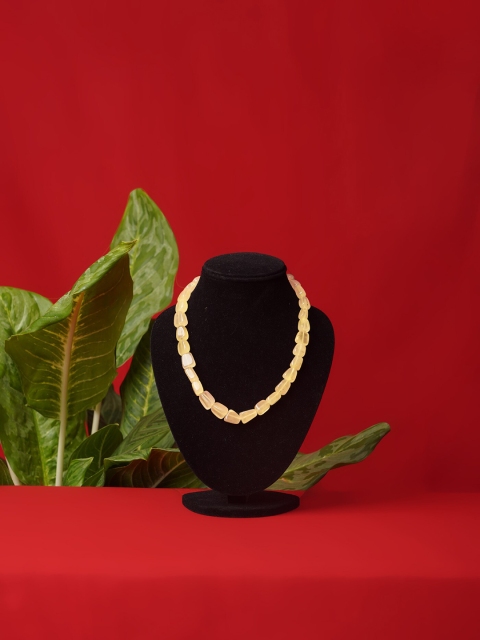 

Unnati Silks Yellow Ocean Beaded Handcrafted Necklace