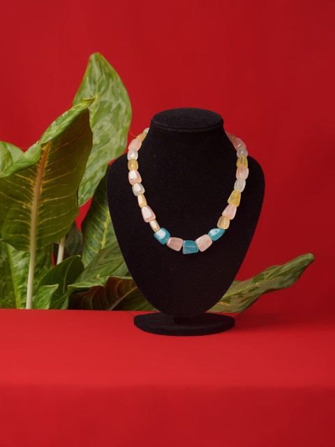 

Unnati Silks Yellow & Blue Beaded Necklace