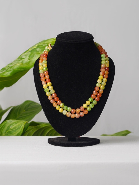 

Unnati Silks Multicoloured Beaded Minimal Layered Necklace, Multi