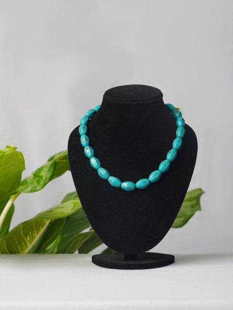 

Unnati Silks Blue Beaded Minimal Necklace