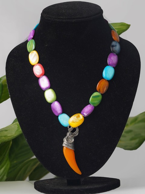 

Unnati Silks Multicoloured Ocean Beaded Necklace, Multi