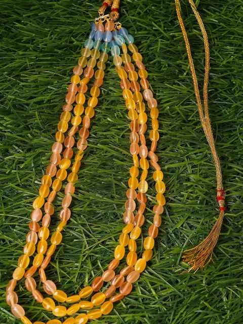 

Unnati Silks Yellow Amravati Ocean Beads Layered Necklace
