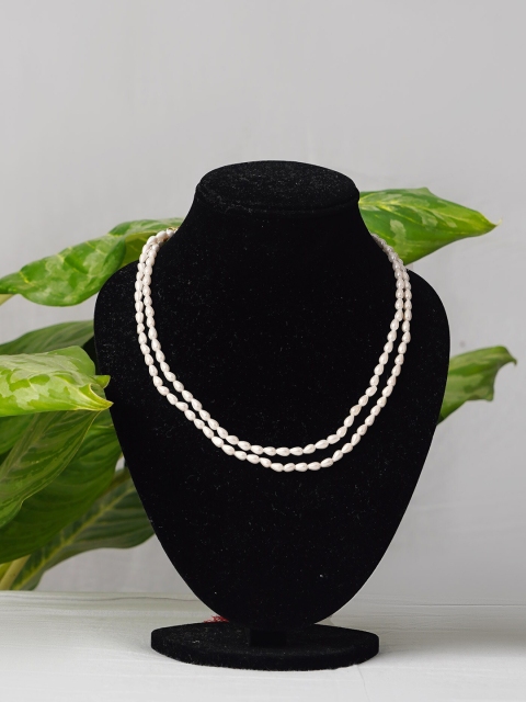 

Unnati Silks White Layered Necklace