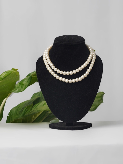 

Unnati Silks White Amravati Ocean Beads Layered Necklace
