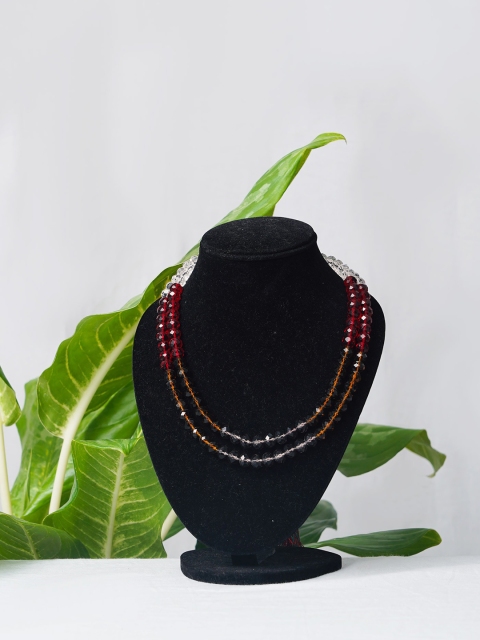 

Unnati Silks White & Grey Beaded Layered Necklace