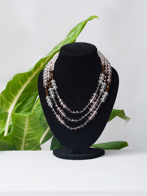 

Unnati Silks Women White & Black Layered Necklace