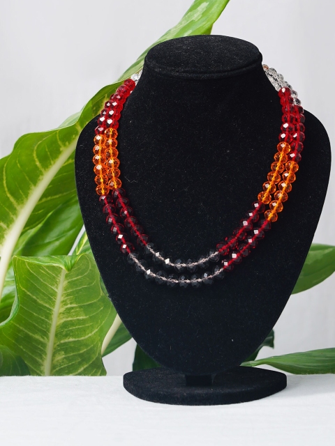 

Unnati Silks Orange & Red Layered Necklace