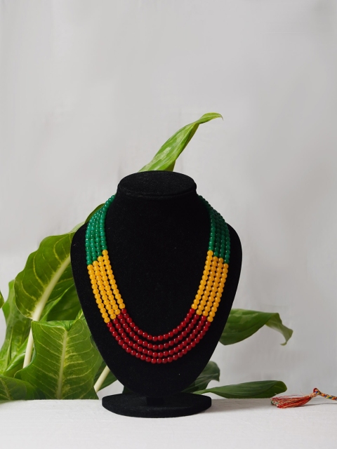 

Unnati Silks Green & Yellow Layered Necklace
