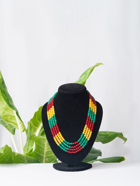 

Unnati Silks Red & Green Layered Necklace