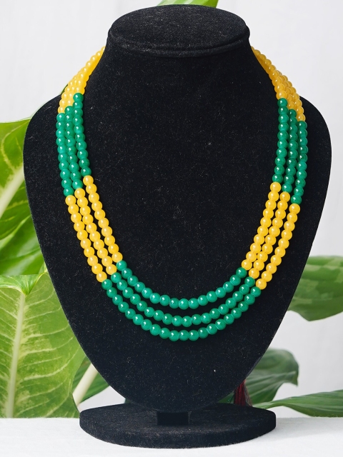 

Unnati Silks Green & Yellow Layered Necklace