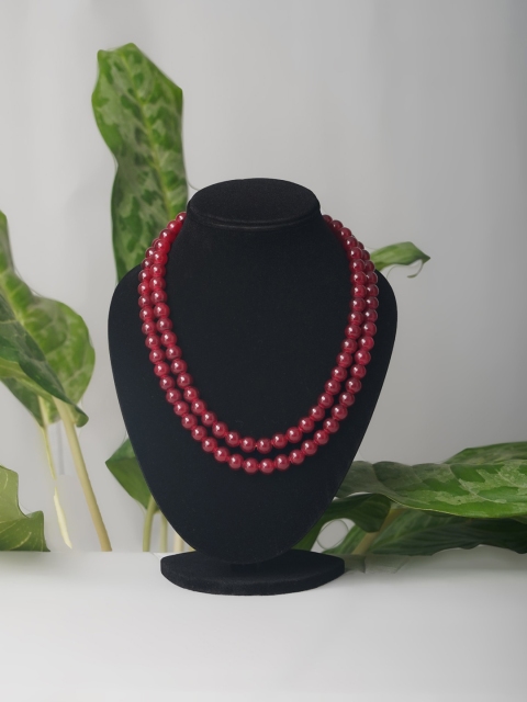 

Unnati Silks Red Gold-Plated Layered Necklace