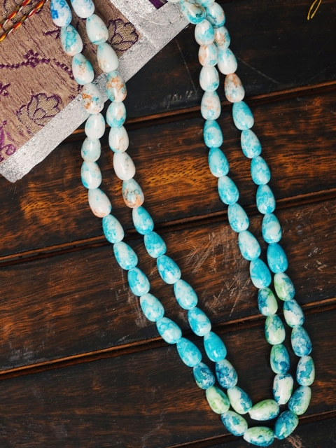

Unnati Silks Blue Gold-Plated Layered Necklace