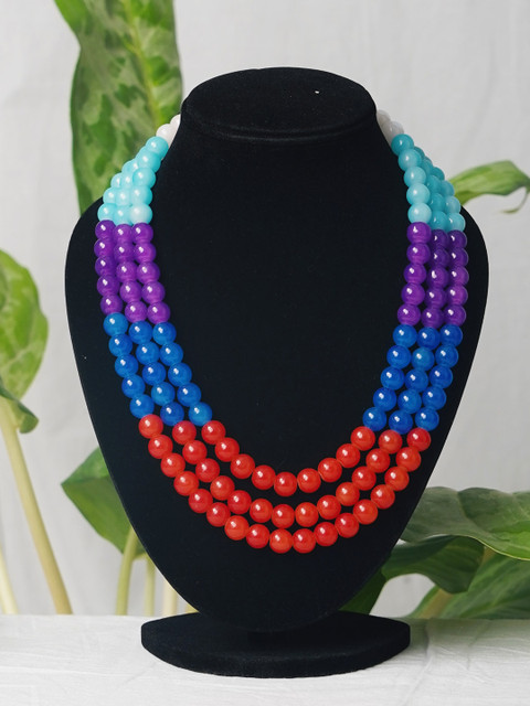 

Unnati Silks Multicoloured Layered Necklace, Multi