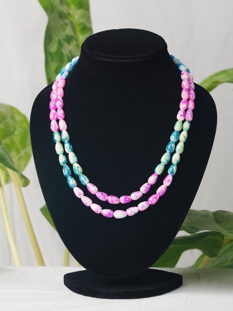 

Unnati Silks Blue & Pink Layered Necklace
