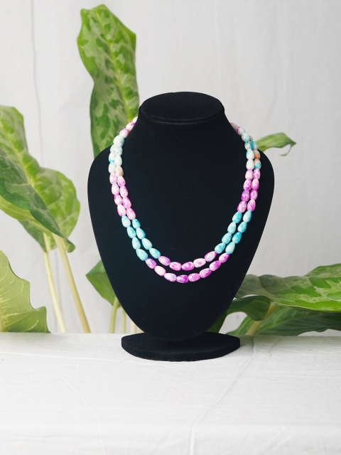 

Unnati Silks Blue & Pink Layered Necklace