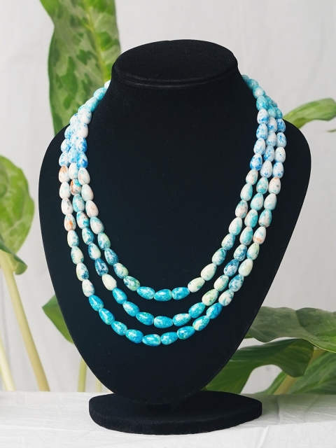

Unnati Silks Blue & White Layered Necklace