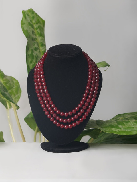 

Unnati Silks Red Layered Necklace