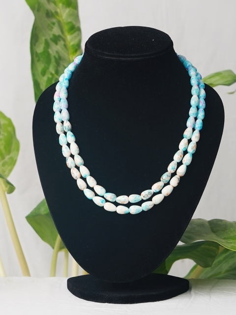 

Unnati Silks Turquoise Blue Gold-Plated Layered Necklace