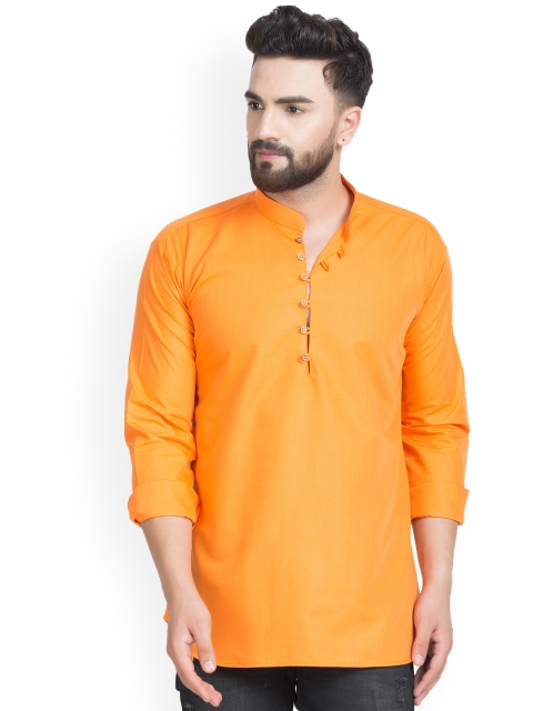 

Benstoke Men Orange Thread Work Kurta