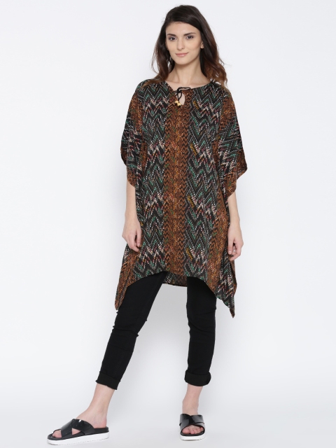 

The Kaftan Company Women Brown Printed Kaftan Top