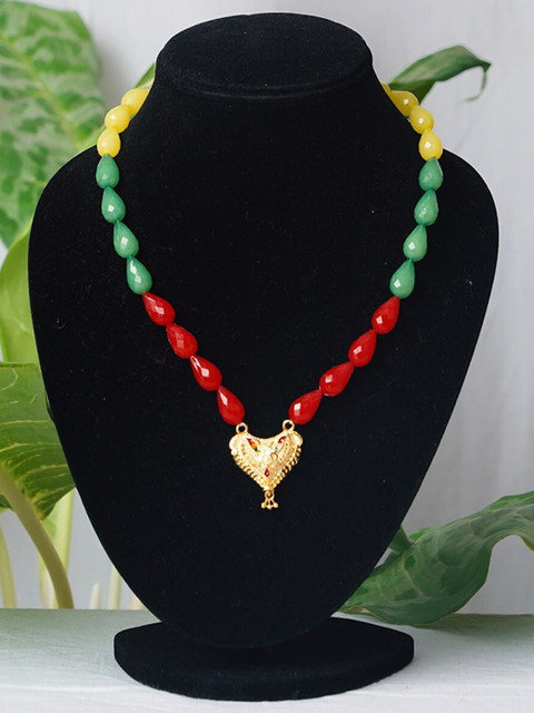 

Unnati Silks Multicoloured Gold-Plated Enamelled Necklace, Multi