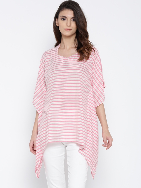

The Kaftan Company Women Pink & White Striped Kaftan Top