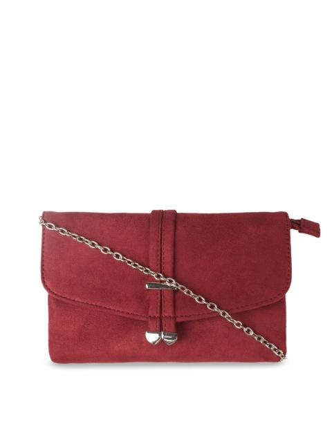 

HORRA Women Maroon Solid Suede Sling Bag