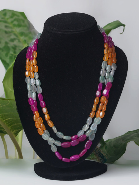 

Unnati Silks Mustard & Blue Layered Necklace