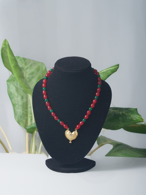 

Unnati Silks Red & Gold-Toned Necklace