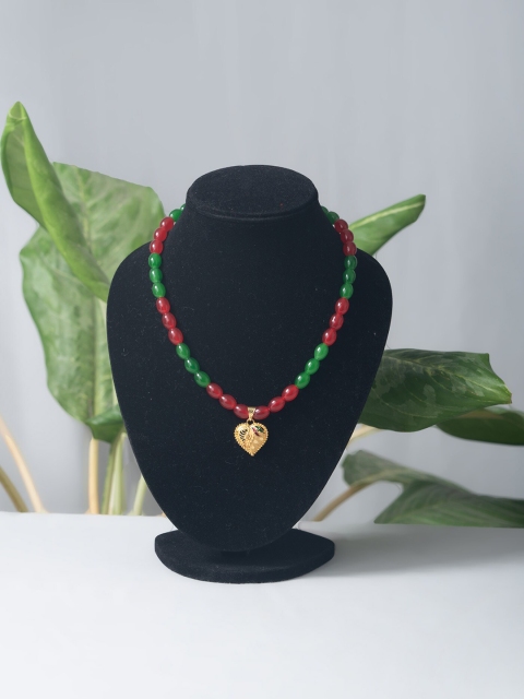 

Unnati Silks Red & Green Necklace