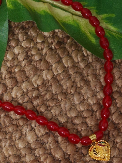 

Unnati Silks Red & Gold-Toned Necklace