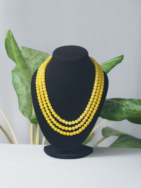 

Unnati Silks Yellow Beaded Necklace