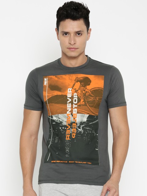 

Proline Active Men Grey Printed T-shirt