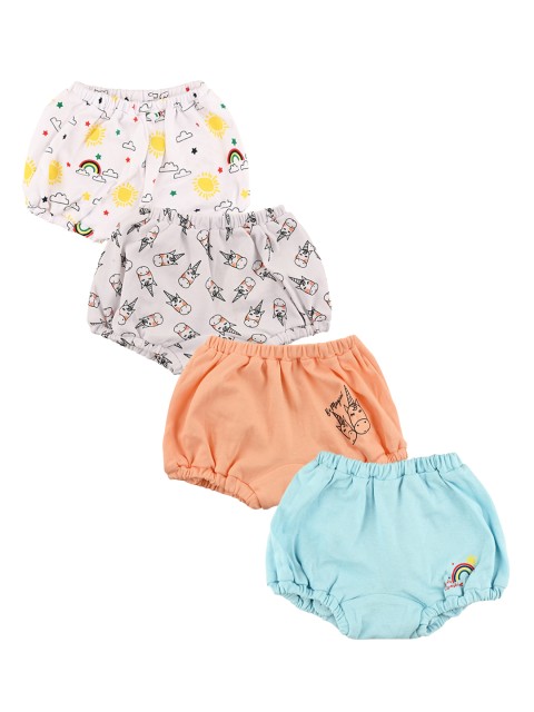 

Nuluv Infant Girls Pack Of 4 Pure Multi Cotton Basic Briefs