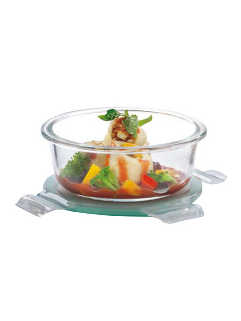 

SignoraWare Blue & Transparent Solid Round Borosilicate Glass Container
