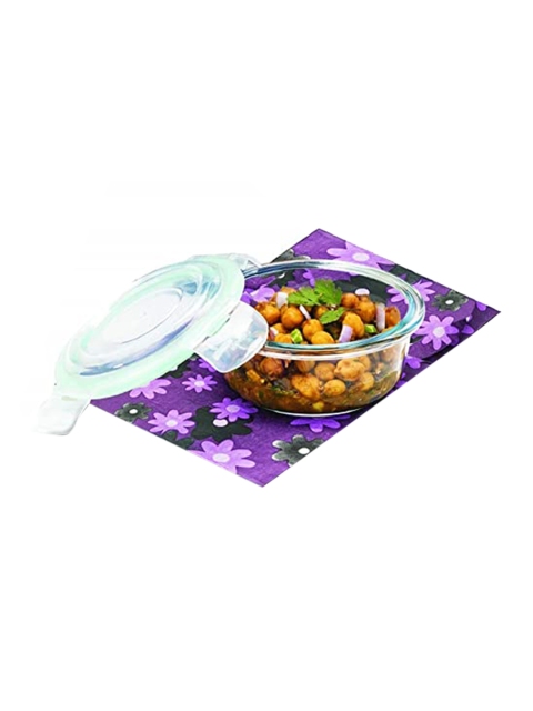 

SignoraWare Blue & Transparent Solid Borosilicate Glass Round Container
