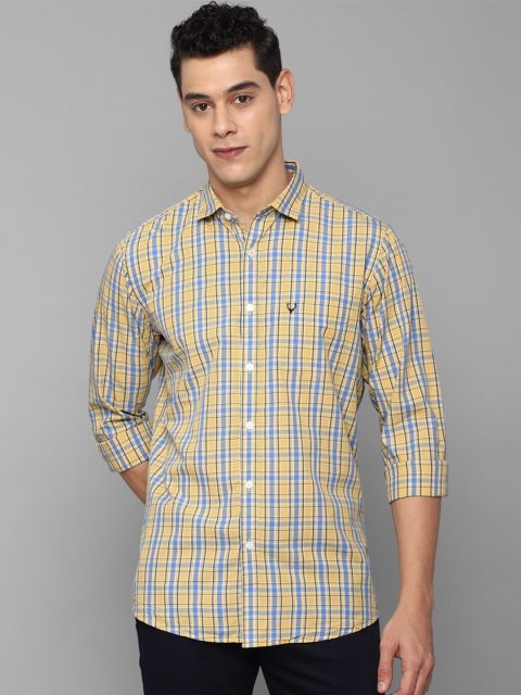 

Allen Solly Men Yellow Slim Fit Tartan Checks Checked Casual Shirt