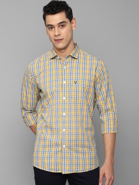 

Allen Solly Men Yellow Slim Fit Tartan Checks Checked Casual Shirt