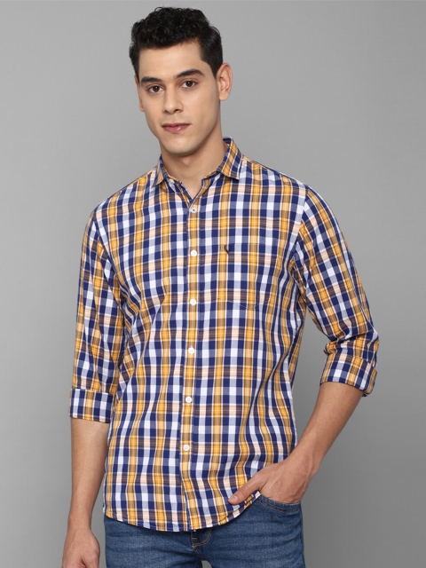 

Allen Solly Men Yellow Slim Fit Tartan Checks Checked Casual Shirt