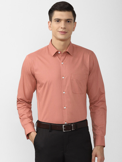 

Peter England Men Orange Slim Fit Formal Shirt