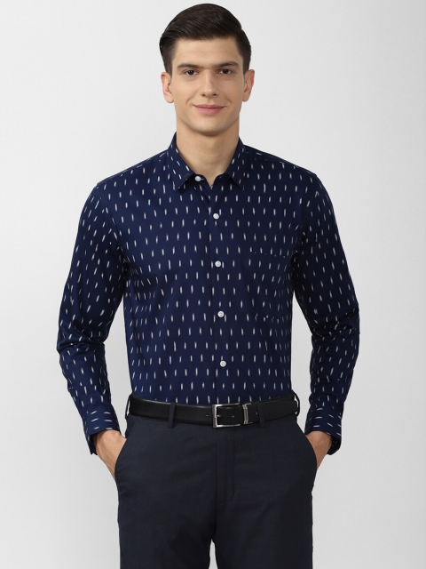 

Peter England Men Navy Blue Printed Formal Shirt