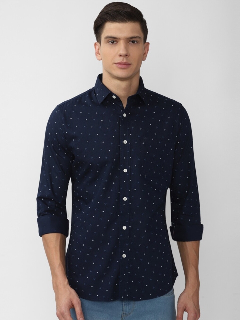 

Van Heusen Sport Men Navy Blue Slim Fit Printed Casual Shirt