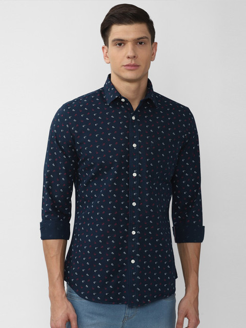 

Van Heusen Sport Men Navy Blue Slim Fit Printed Casual Shirt